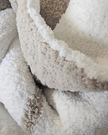 Ultra-Plush double-sided throw blanket in warm grey stripe – view 3
