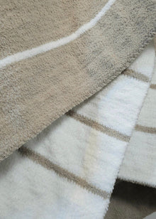 Ultra-Plush double-sided throw blanket in warm grey stripe – view 12