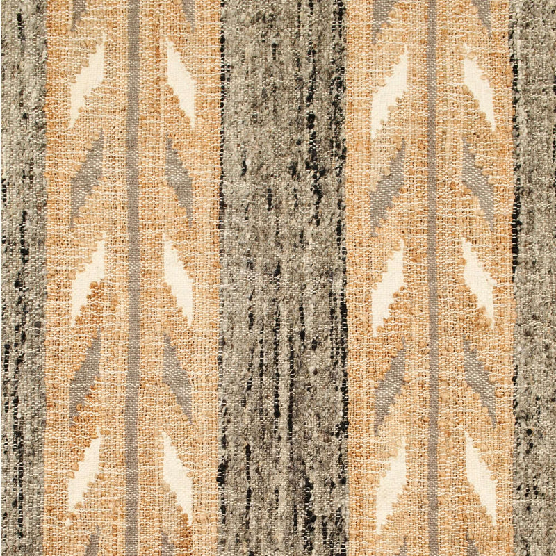 Uneven Arrows handwoven wool jute rug 5x8 in earthy hues – One Affirmation