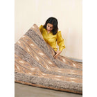 Uneven Arrows handwoven wool jute rug 5x8 in earthy hues – One Affirmation