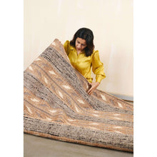 Uneven Arrows handwoven wool jute rug 5x8 in earthy hues – One Affirmation