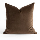 Truffle Velvet Pillow Cover in rich brown velvet, front view — One Affirmation