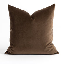 Truffle Velvet Pillow Cover in rich brown velvet, front view — One Affirmation