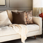 Truffle Velvet Pillow Cover close-up showing plush brown velvet texture