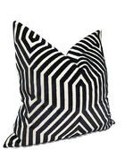 Vanderbilt Pillow Cover in Noir Black, Schumacher Textiles