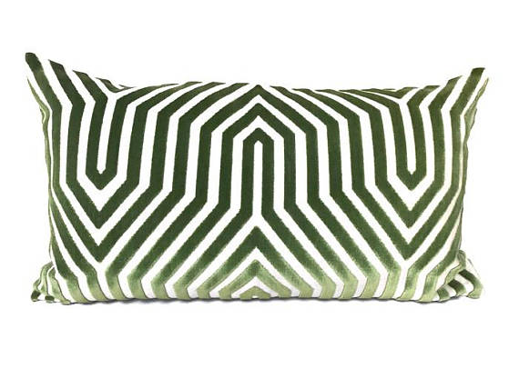 Vanderbilt Pillow Cover in Lettuce Green, Schumacher Textiles
