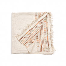 Unah Coral hand embroidered organic cotton artisan throw – One Affirmation