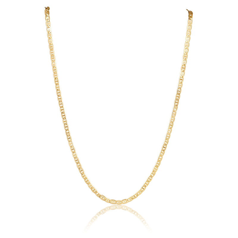 Vera Link Chain in 18k Brazilian gold fill displayed flat
