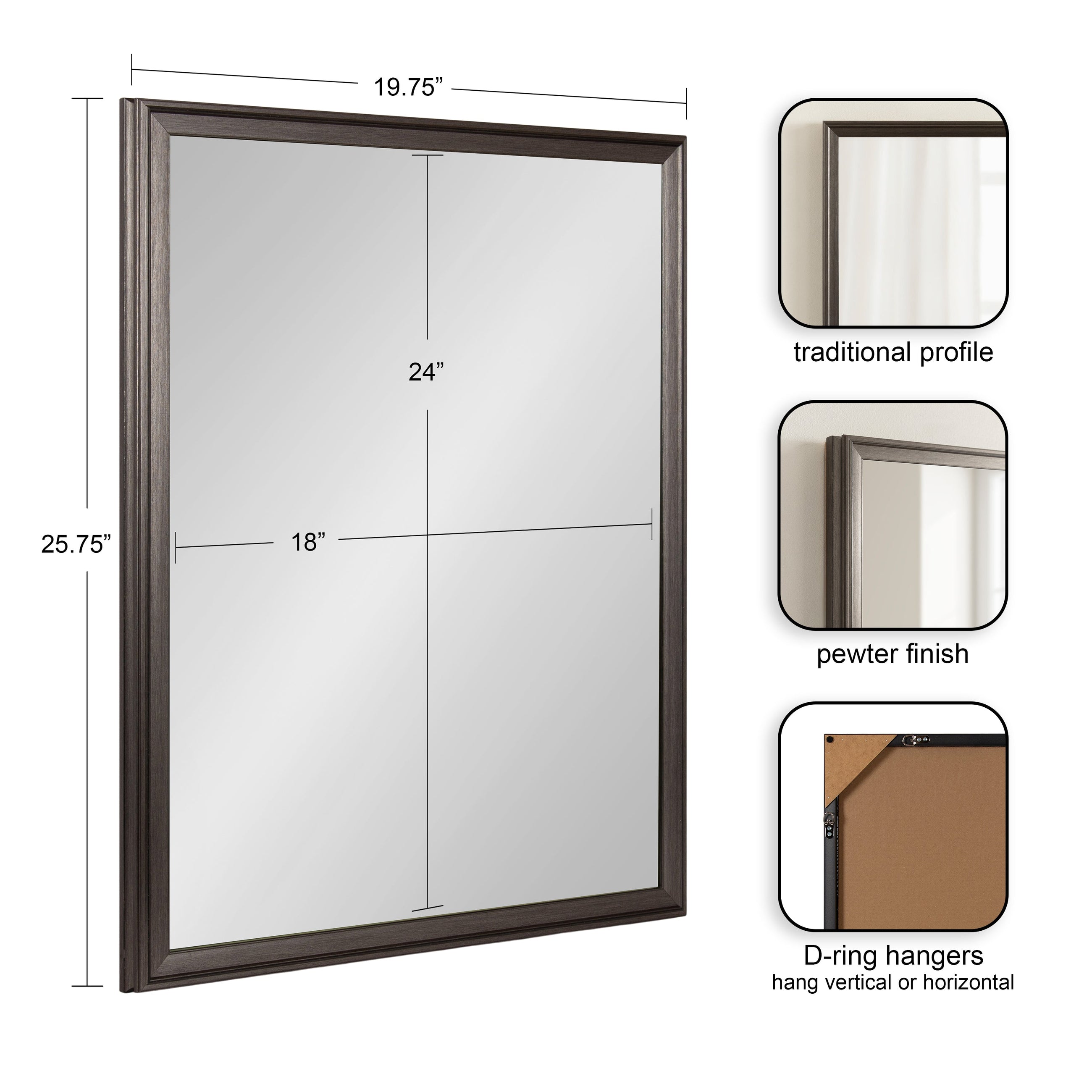 Colette Rectangle Bathroom Wall Mirror