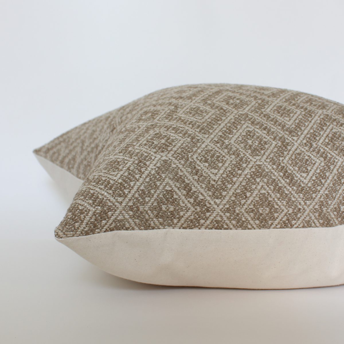 Everly taupe diamond texture pillow cover, view 5