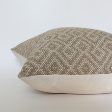 Everly taupe diamond texture pillow cover, view 5