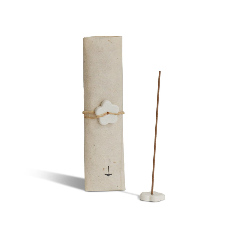 White Sage Japanese incense sticks with ceramic holder