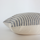 Sanford beige and denim blue stripe pillow cover, view 3