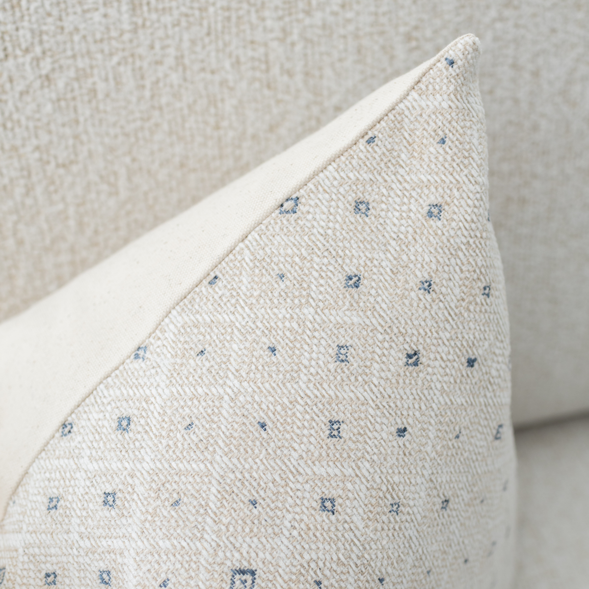 Odette beige dotted texture pillow cover, view 10