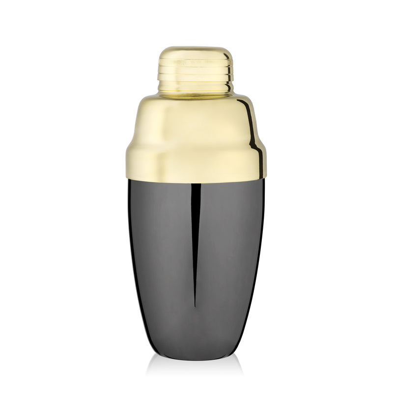 Heavyweight Cocktail Shaker in gold and gunmetal finish