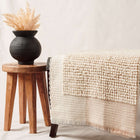 Butterscotch white textured plush merino handloom throw – One Affirmation