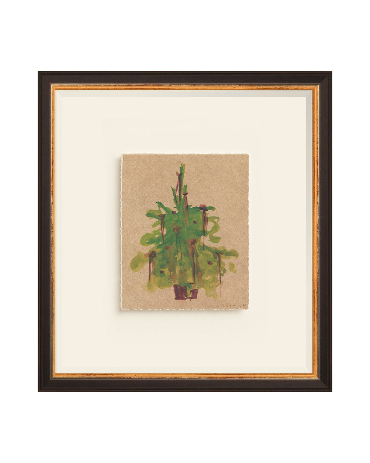 Holiday Tree watercolor Christmas tree art print, view 5