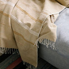 Eco-friendly handmade throw blanket with twisted fringe