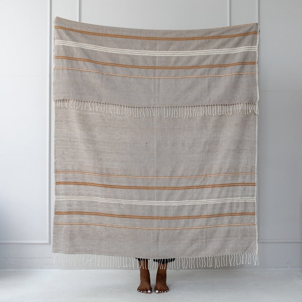 Zenach Handwoven Ethiopian Cotton Throw Blanket