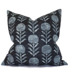 Zinnia Pillow Cover in Indigo Blue, McLaurin + Piercy Textiles