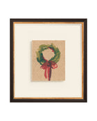 Wreath III green wreath with red bow art print, view 4