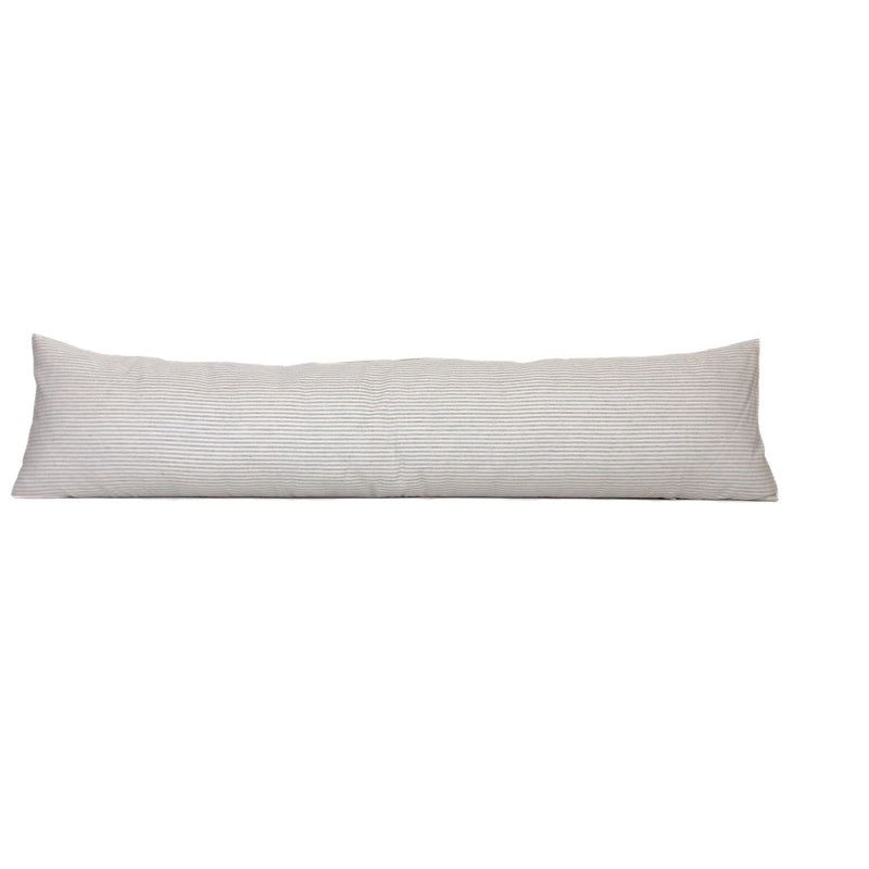 White and Beige Ticking Stripe Pillow Cover