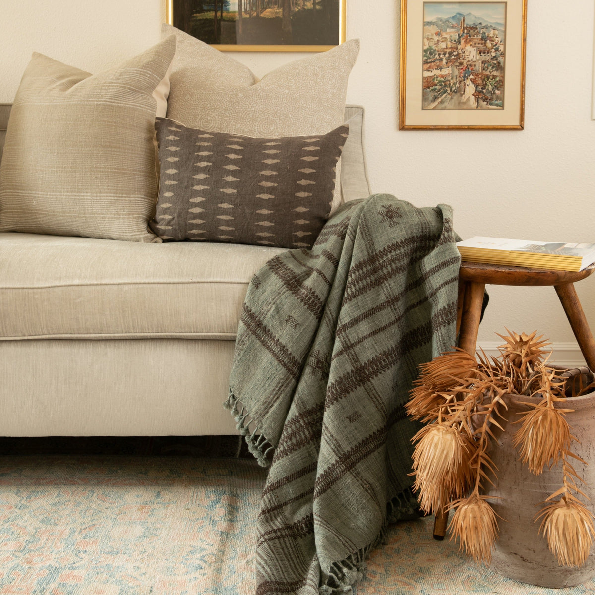 Indian Wool Throw | Storm
