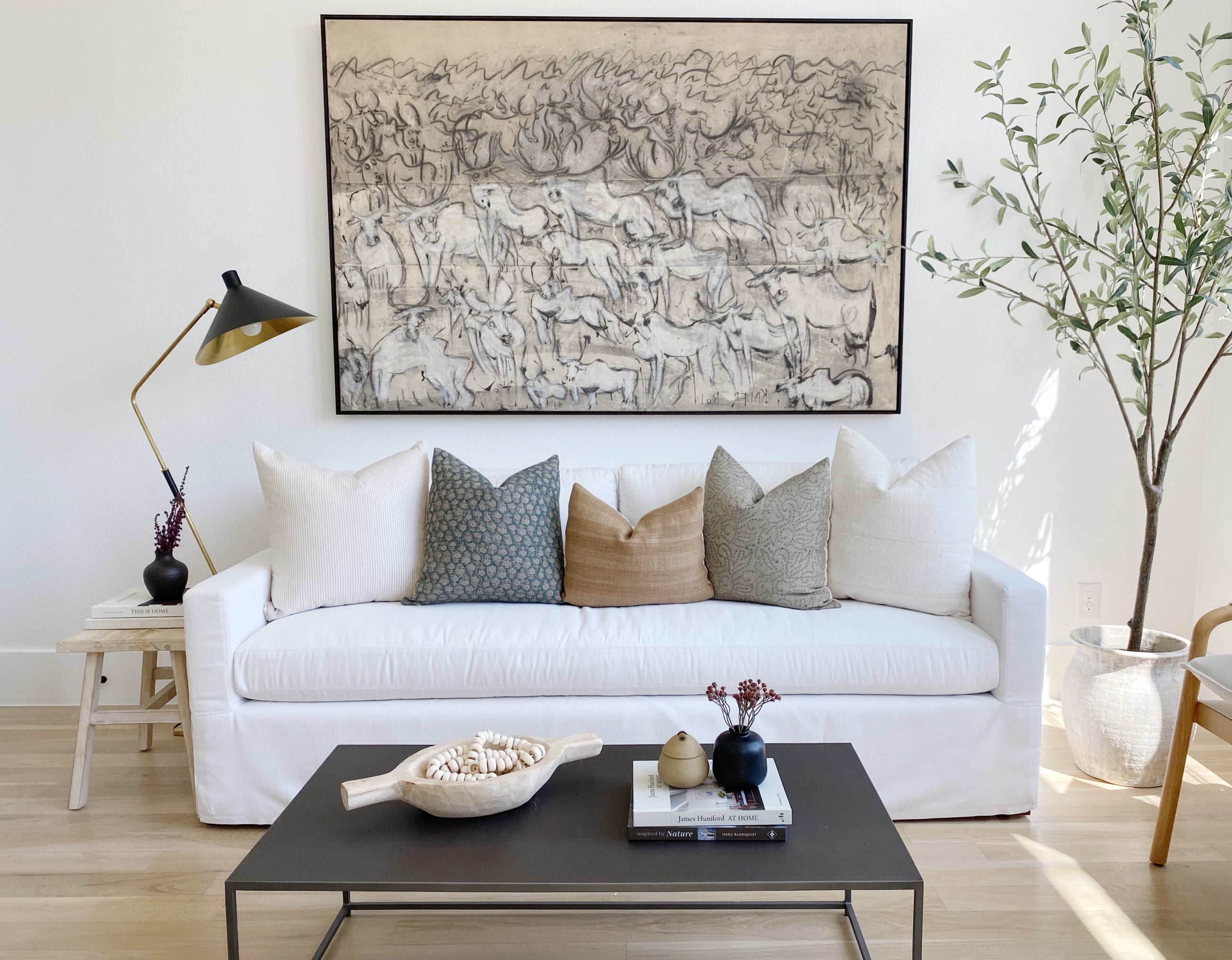 Valencia Floral Designer Pillow Cover | Teal Linen Pillow