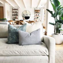 Modern Rustic living room with grey couch and throw pillows