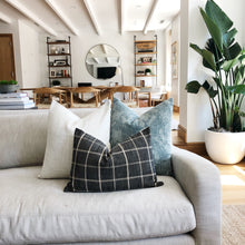 Peppercorn Windowpane Pillow Cover