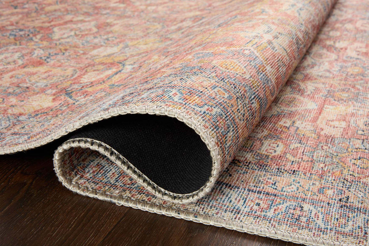 Cara Blue/Rust Rug folded