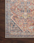 Cara Blue/Rust Rug corner view