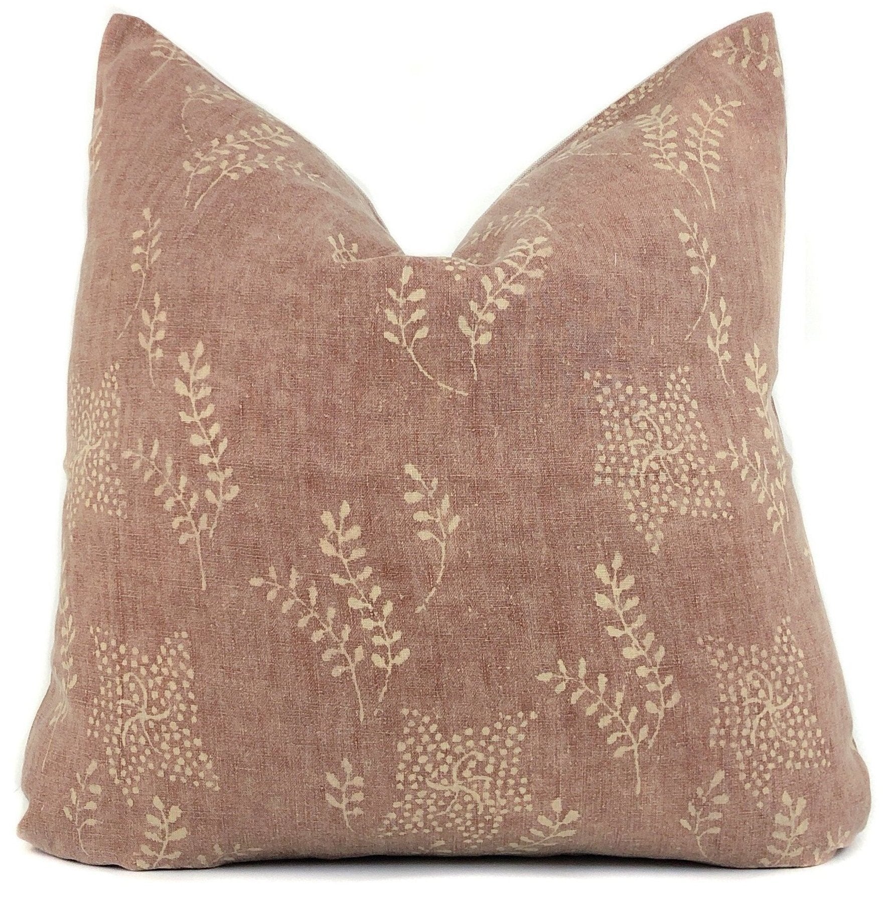 Vintage Rust Floral Pillow Cover