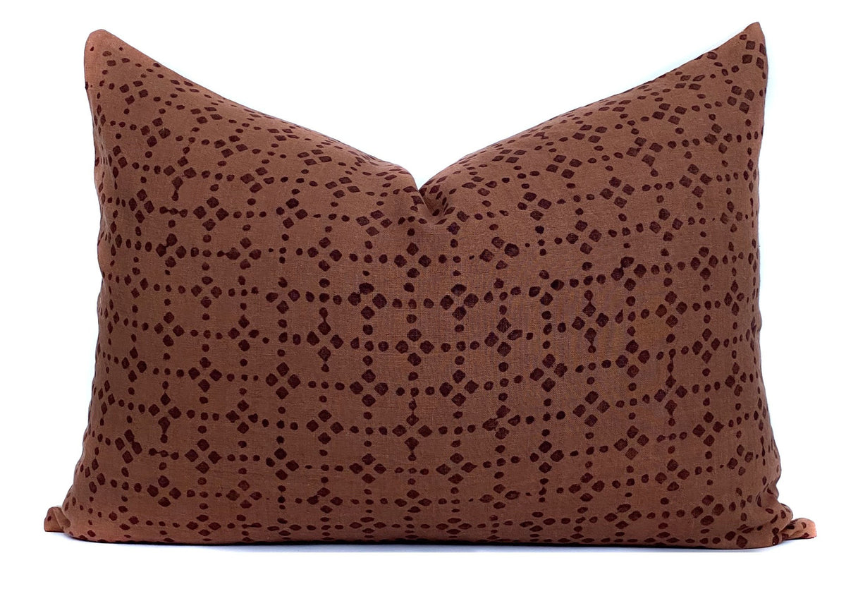 Anjoli Dot Designer Pillow Cover | Cinnamon + Brown