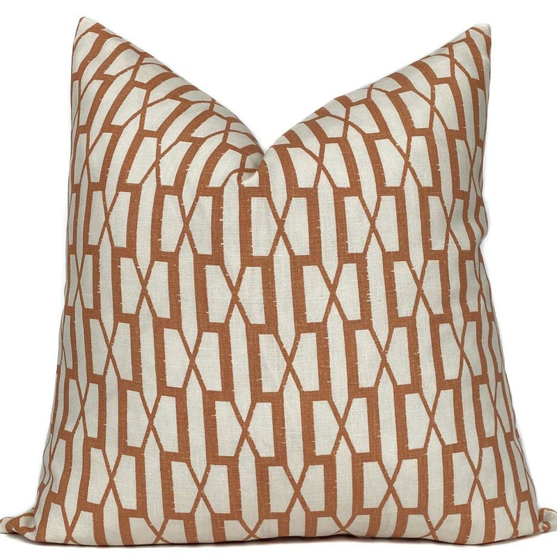 Belvedere Designer Pillow Cover in Burnt Orange
