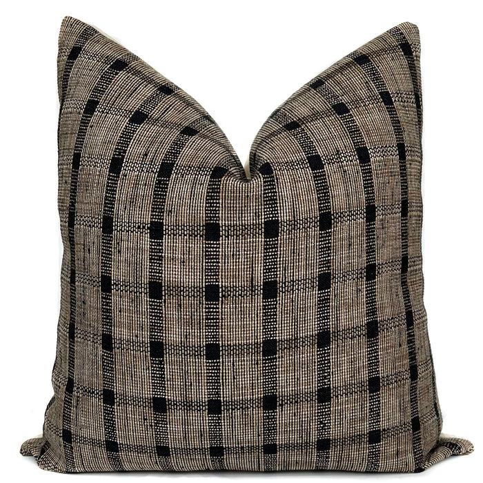 Black and tan Plaid Pillow Cover by One Affirmation