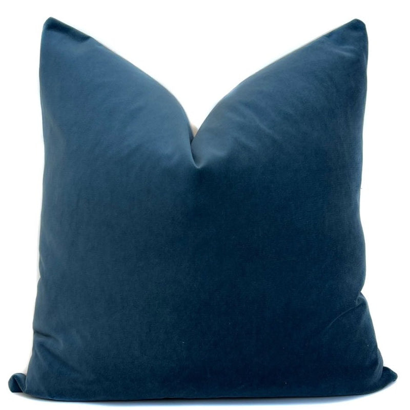 Lake Blue Indigo Velvet Pillow Cover