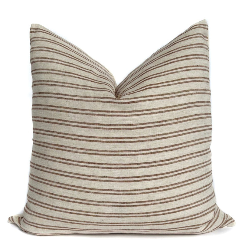 Fiona Rust Striped Pillow Cover