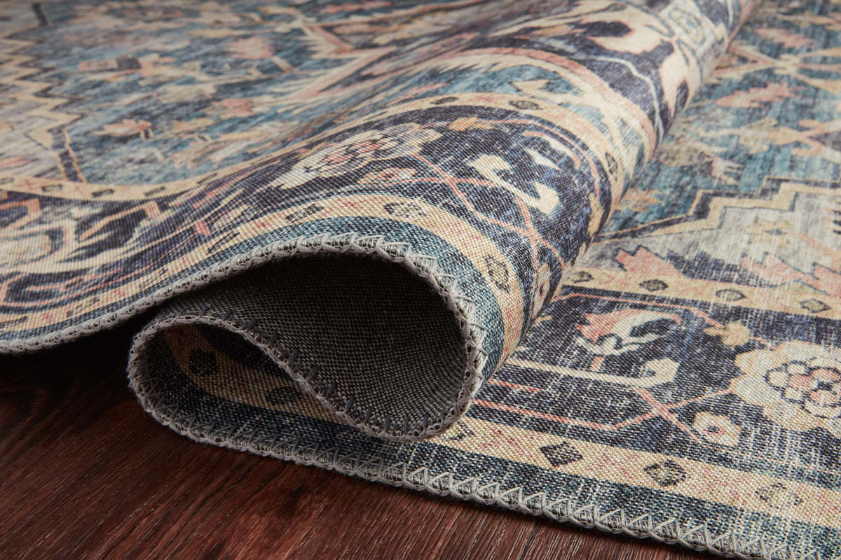Anne Rose/Azul rug folded