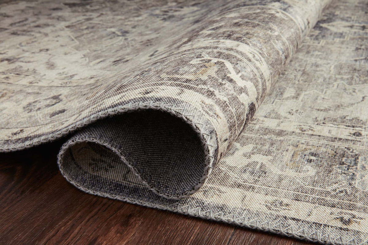 Anne Coal/Cream rug folded