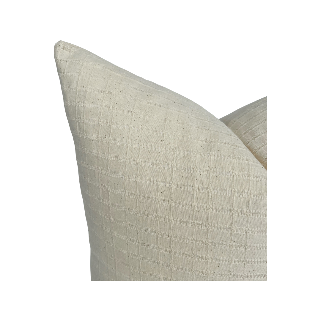 Check Chiang Mai Woven Pillow Cover | Ivory