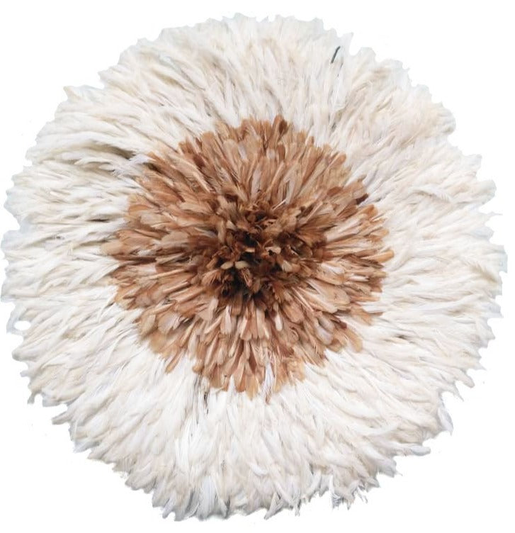 African Juju Hat | Cream + Beige