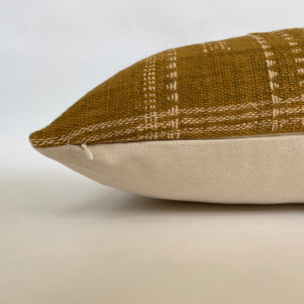 Indian Wool Mustard Pillow Cover | Stripes Top