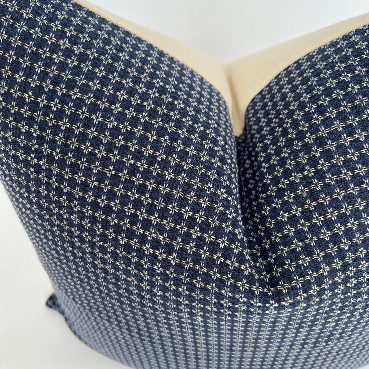 Blue Woven Pillow Cover