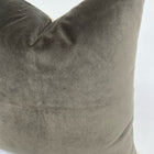 Dark Grey Velvet Pillow close-up