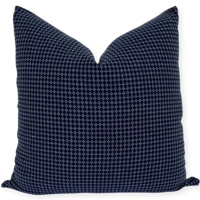 Blue Woven Pillow Cover