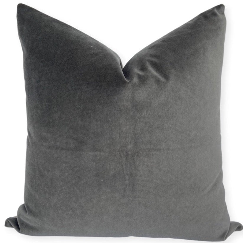 Dark Grey Velvet Pillow