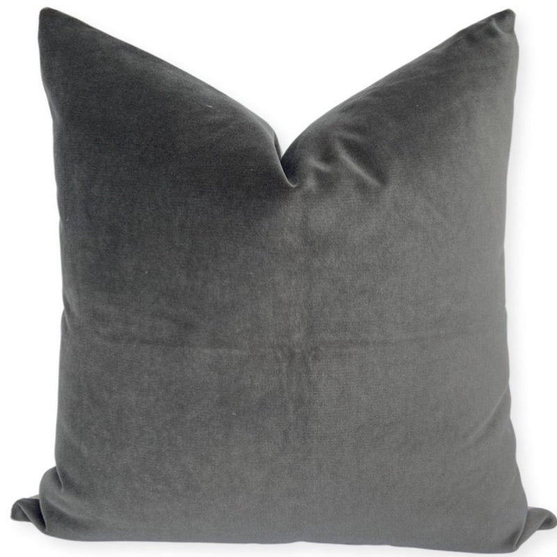 Dark Grey Velvet Pillow Cover