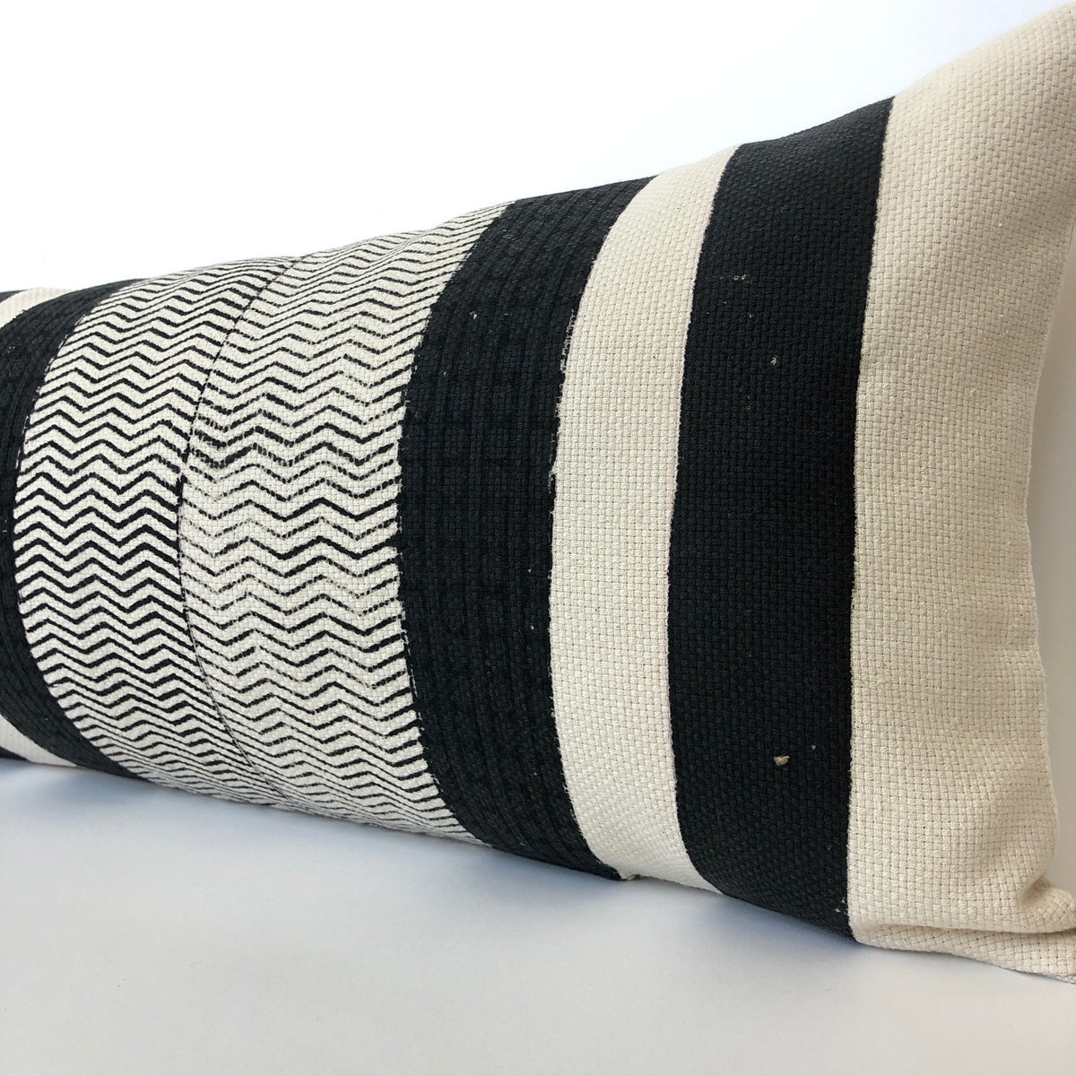 Black and Cream Stripe Pillow Cover | Designer Pillow