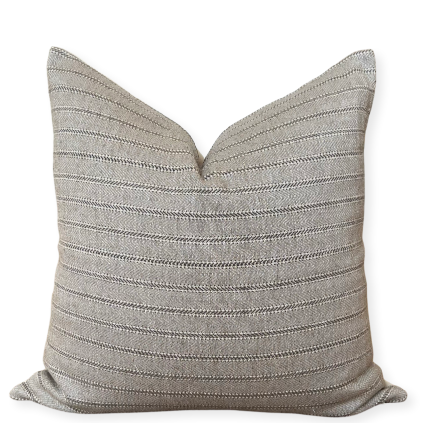 Woven Gray Striped Pillow Cover by One Affirmation